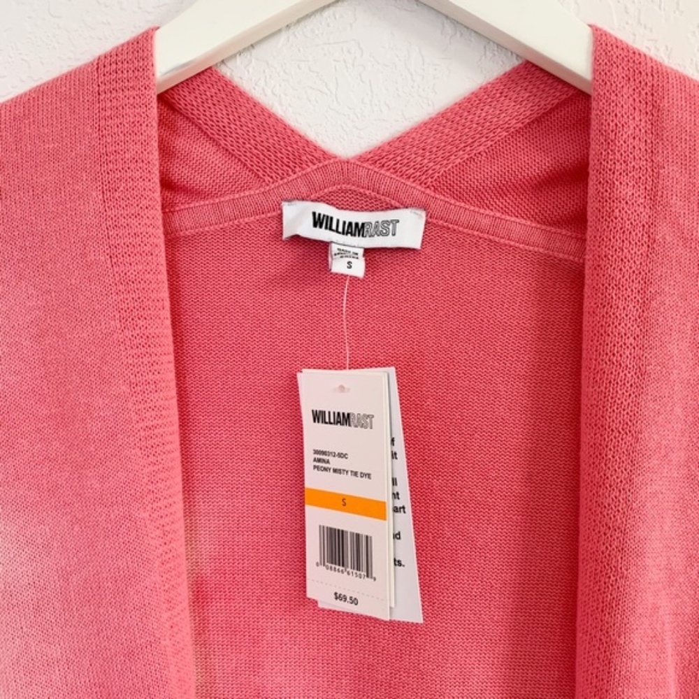 William Rast Amina Pink Tie-Dyed Cotton Cardigan S - Picture 4 of 5
